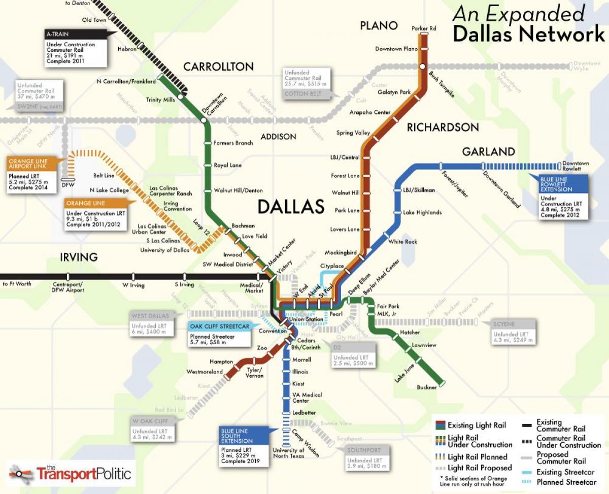 Поїзди Даллас карті
