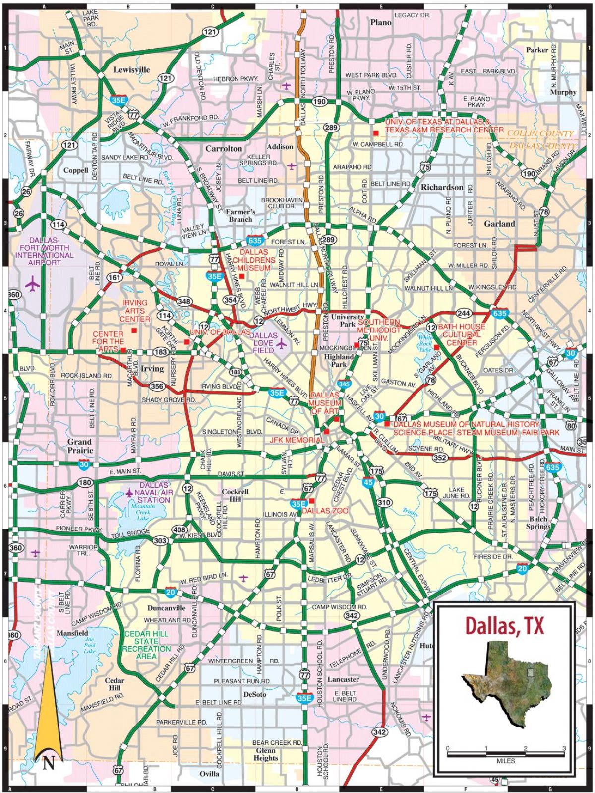 місто Даллас карті