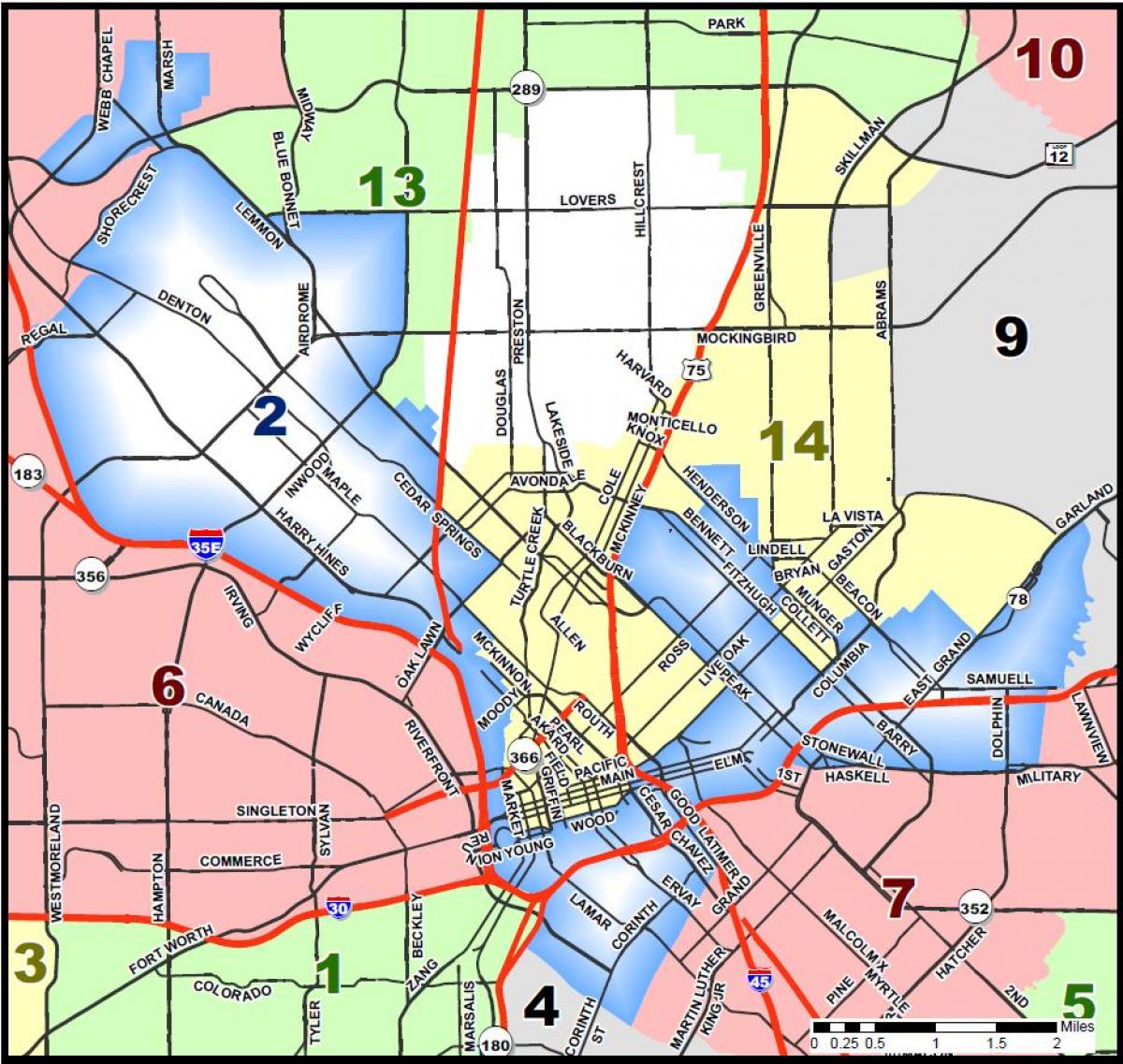 місто Даллас зонування карті