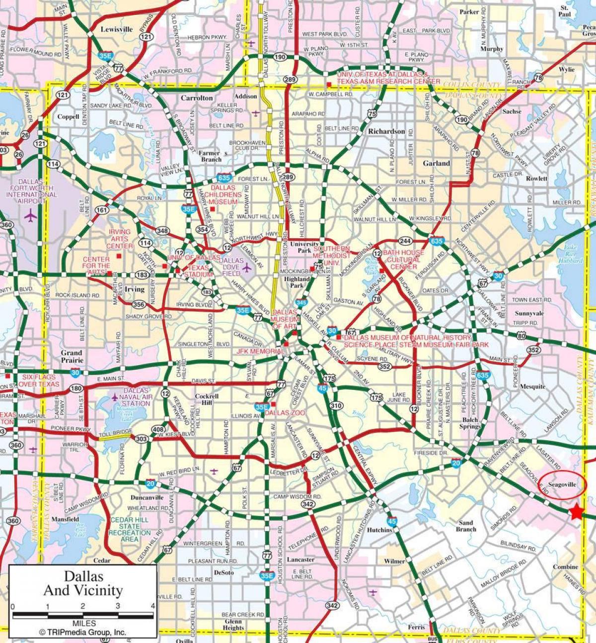 карта Даллас Підмосков'ї