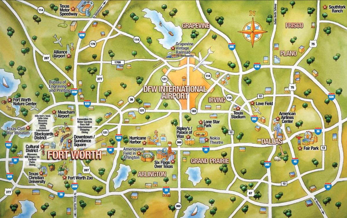 Місто Даллас карті