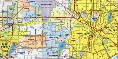 Карта автомобільних доріг Даллас
